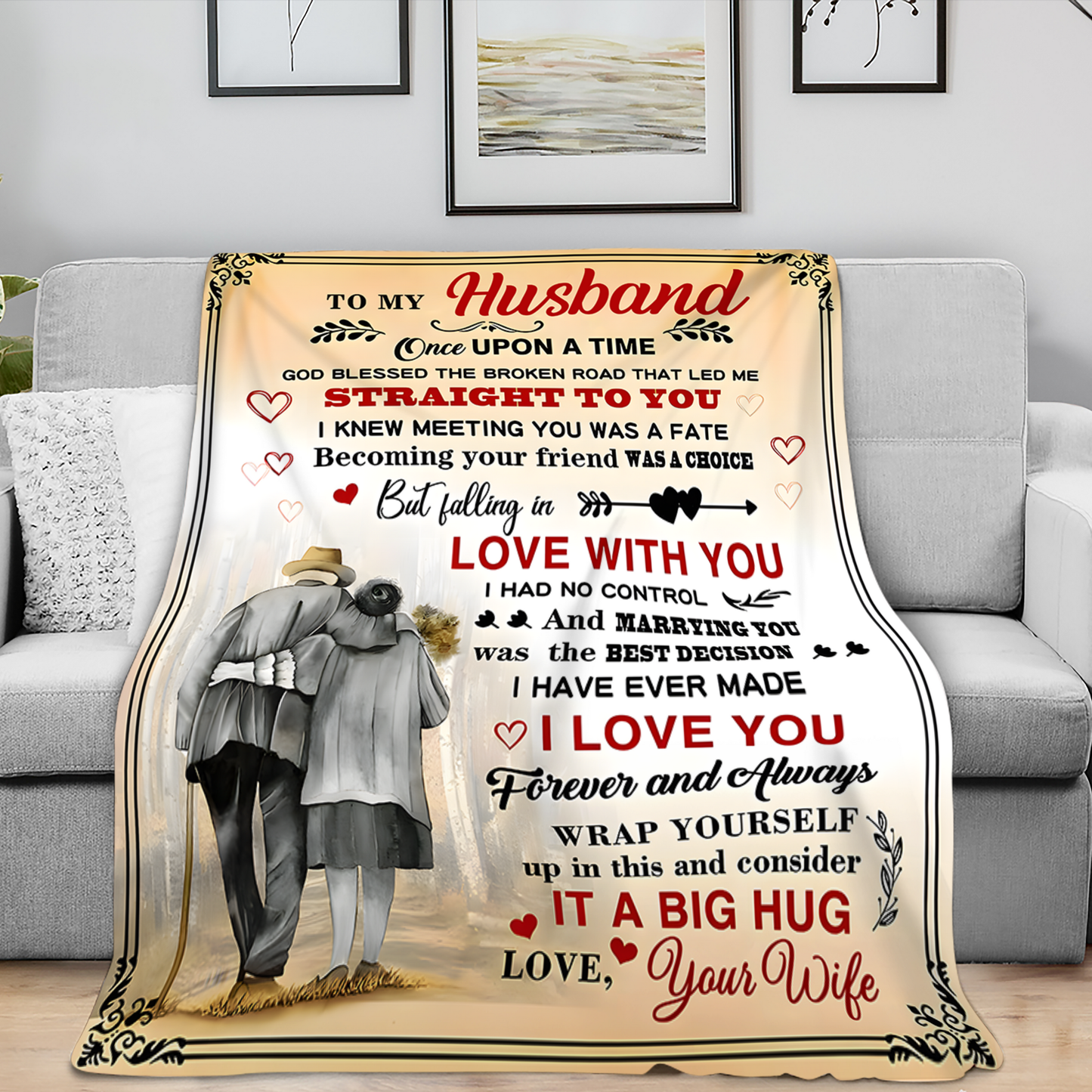 To My Husband Blanket – A Love That Feels Like Home From Wife (SKU26B-01310)