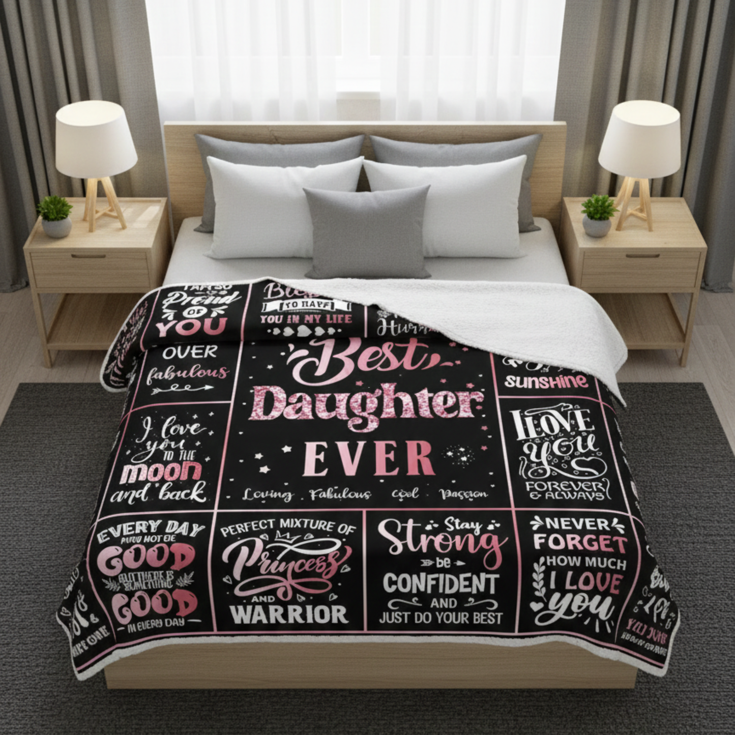 To My Daughter Blanket – Sleep in Love and Peace From Mom