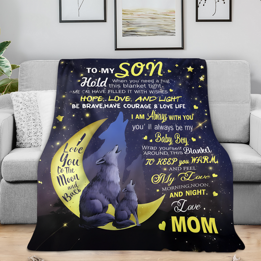 To My Son Blanket – A Cozy Hug Filled with Love from Mom (SKUB12-130)