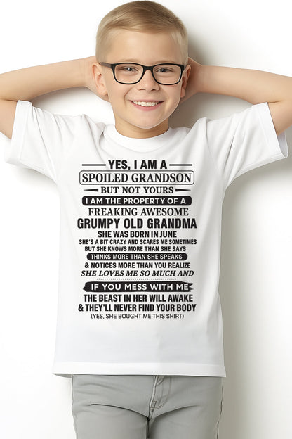 Yes I’m A Stubborn Grandson T-Shirt – Birthday Gift From June Grandma / Woman - ntnt06 (SKU10-171-06)