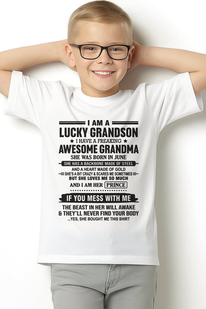 I Am A Lucky Grandson T-Shirt – Birthday Gift From June Grandma / Woman - ntnt06 (SKU11-29-06)