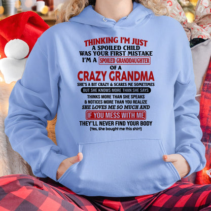 I'M A SPOILED GRANDDAUGHTER OF A CRAZY GRANDMA - From Grandma - NTTD00 (SKU-GMD1-NTT00)