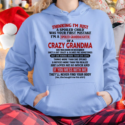 DECEMBER - I'M A SPOILED GRANDDAUGHTER OF A CRAZY GRANDMA - From Grandma - NTTD12 (SKU-GMD1-NTT12)