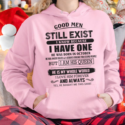 October - Good Men Still Exist - Perfect Gift For Your Girlfriend, Wife From Husband / Man - ntnt10 (SKU07-166-10)