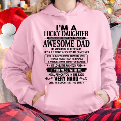 February - I'm Lucky Daughter - Gift for Daughter from Dad - ntnt02 (SKU-TLUCKYDD-02)