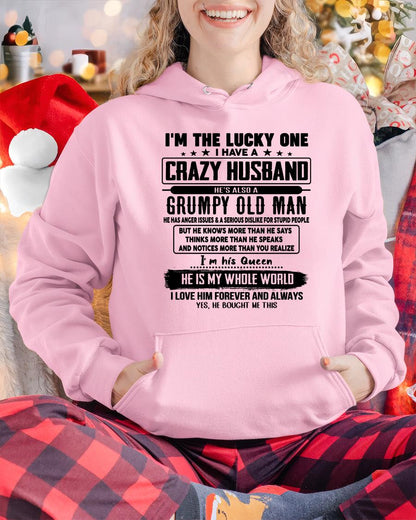 I am Lucky One I Have A Crazy Husband - Gift for Wife From Husband - ntnt00 (SKUT-LUCKYONE-00)
