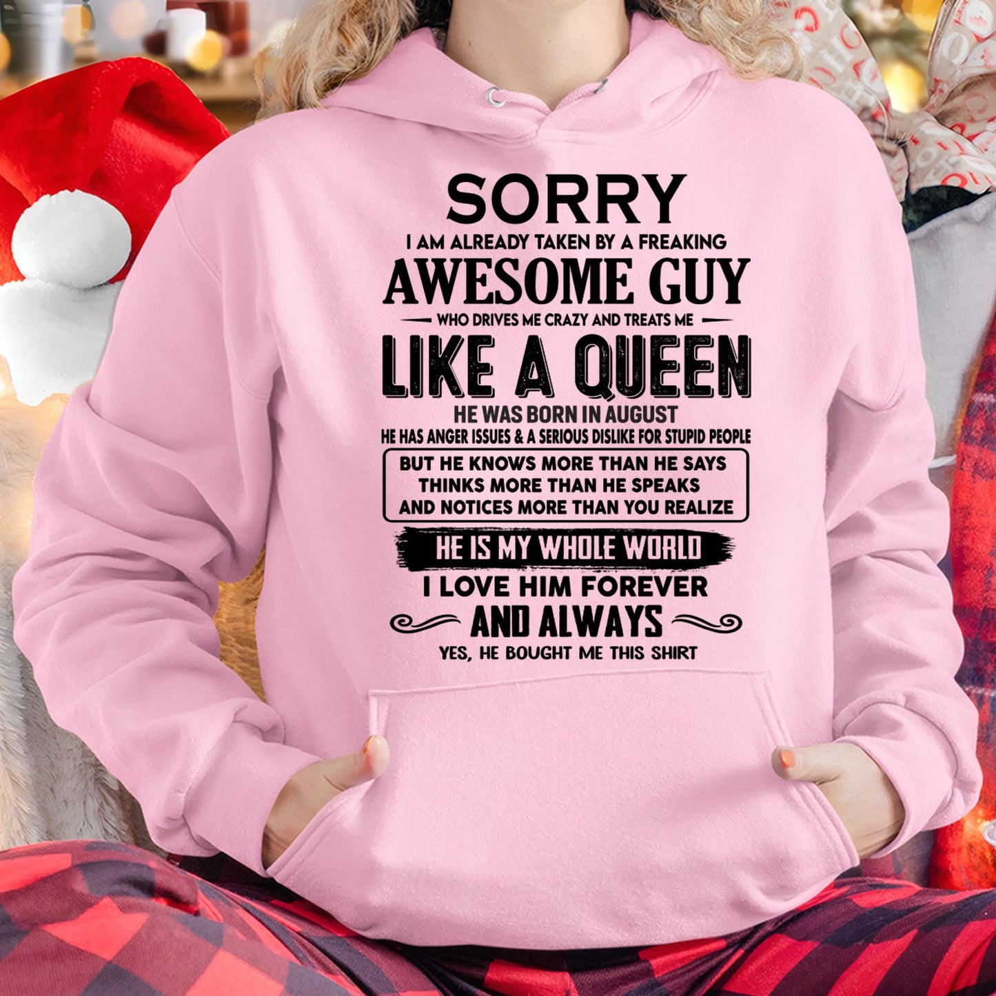 August - Sorry I am already taken by a freaking awesome guy - Gift for Wife From Husband - ntnt08 (SKU-SRG-08)