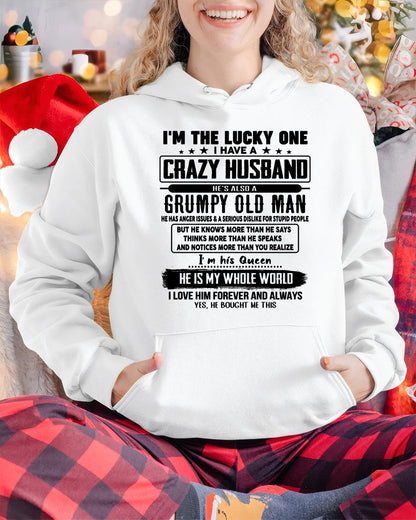 I am Lucky One I Have A Crazy Husband - Gift for Wife From Husband - ntnt00 (SKUT-LUCKYONE-00)