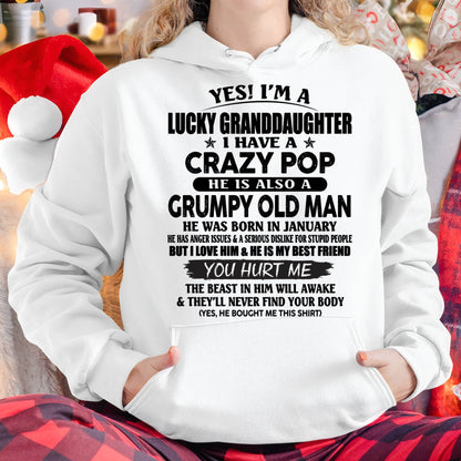 JANUARY - LUCKY GRANDDAUGHTER OF CRAZY POP - PERFECT GIFT FOR YOUR GRANDDAUGHTER FROM POP - ntnt01 (SKU12-39-01)