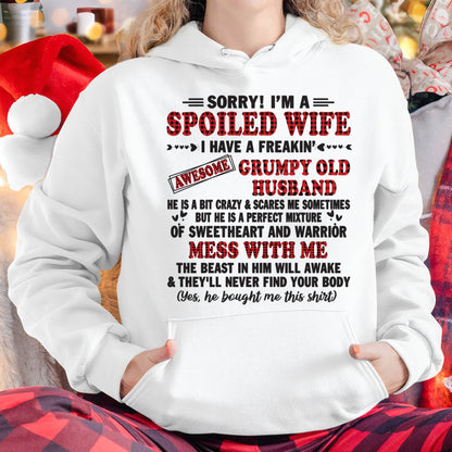SPOILED WIFE OF AWESOME GRUMPY OLD HUSBAND - PERFECT GIFT  FROM HUSBAND - ntnt00 (SKU12-111-00)