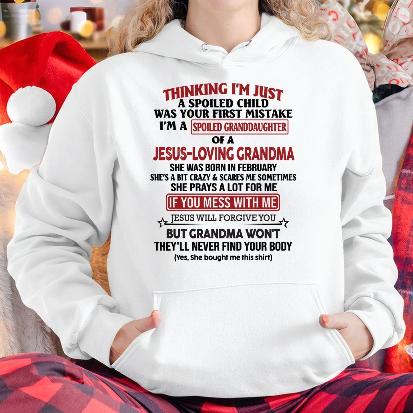 Christian Girl Shirt – Spoiled by Grandma February Edition – From Grandma to Granddaughter ntnt02 (SKU07-181-02)