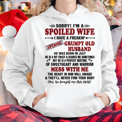 JULY - SPOILED WIFE OF AWESOME GRUMPY OLD HUSBAND - PERFECT GIFT  FROM HUSBAND - ntnt07 (SKU12-111-07)