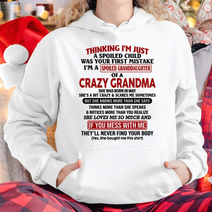 MAY - I'M A SPOILED GRANDDAUGHTER OF A CRAZY GRANDMA - From Grandma - NTTD05 (SKU-GMD1-NTT05)