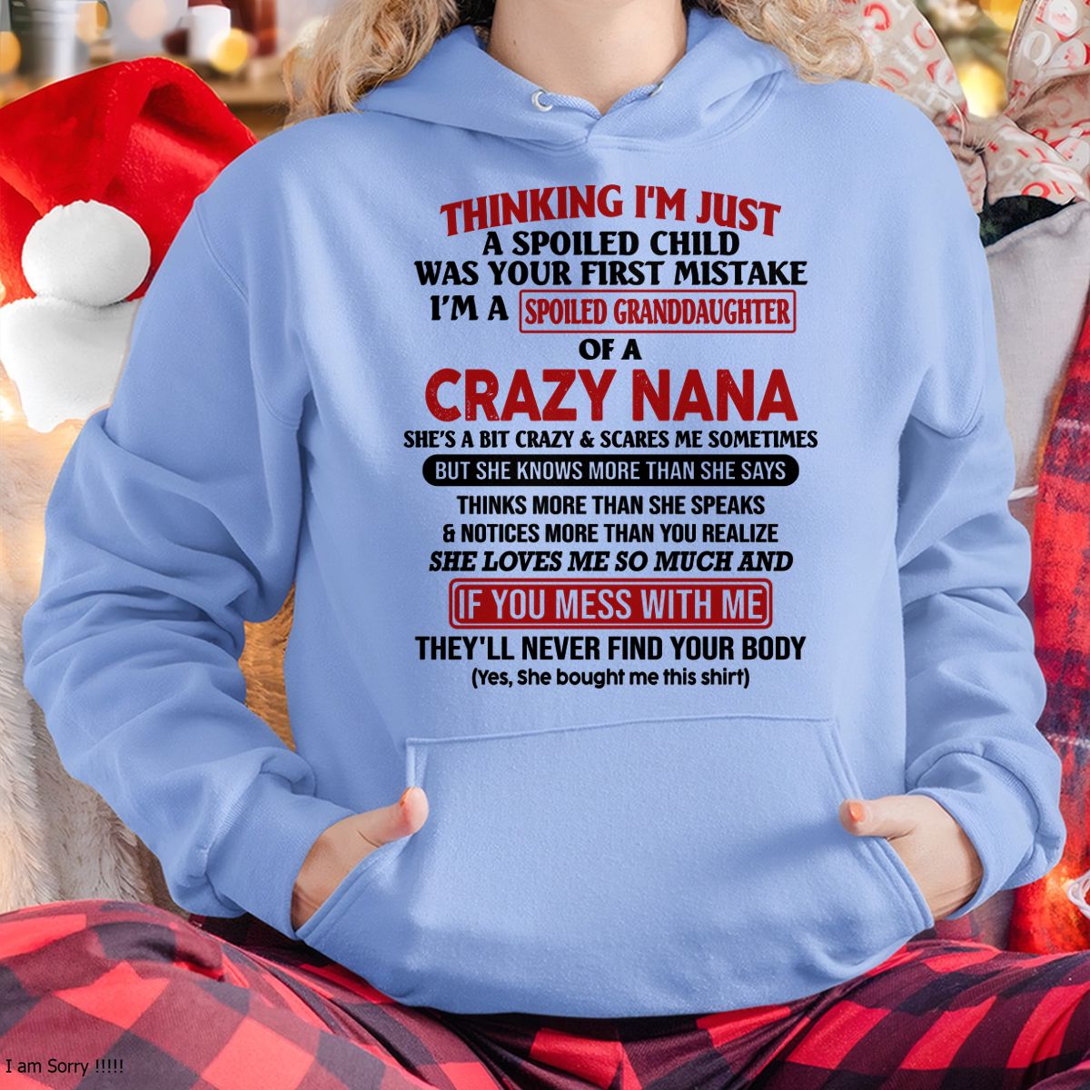 SPOILED GRANDDAUGHTER OF A CRAZY NANA T-SHIRT - From grandma to granddaughter - ntnt00 (SKU07-129-00)