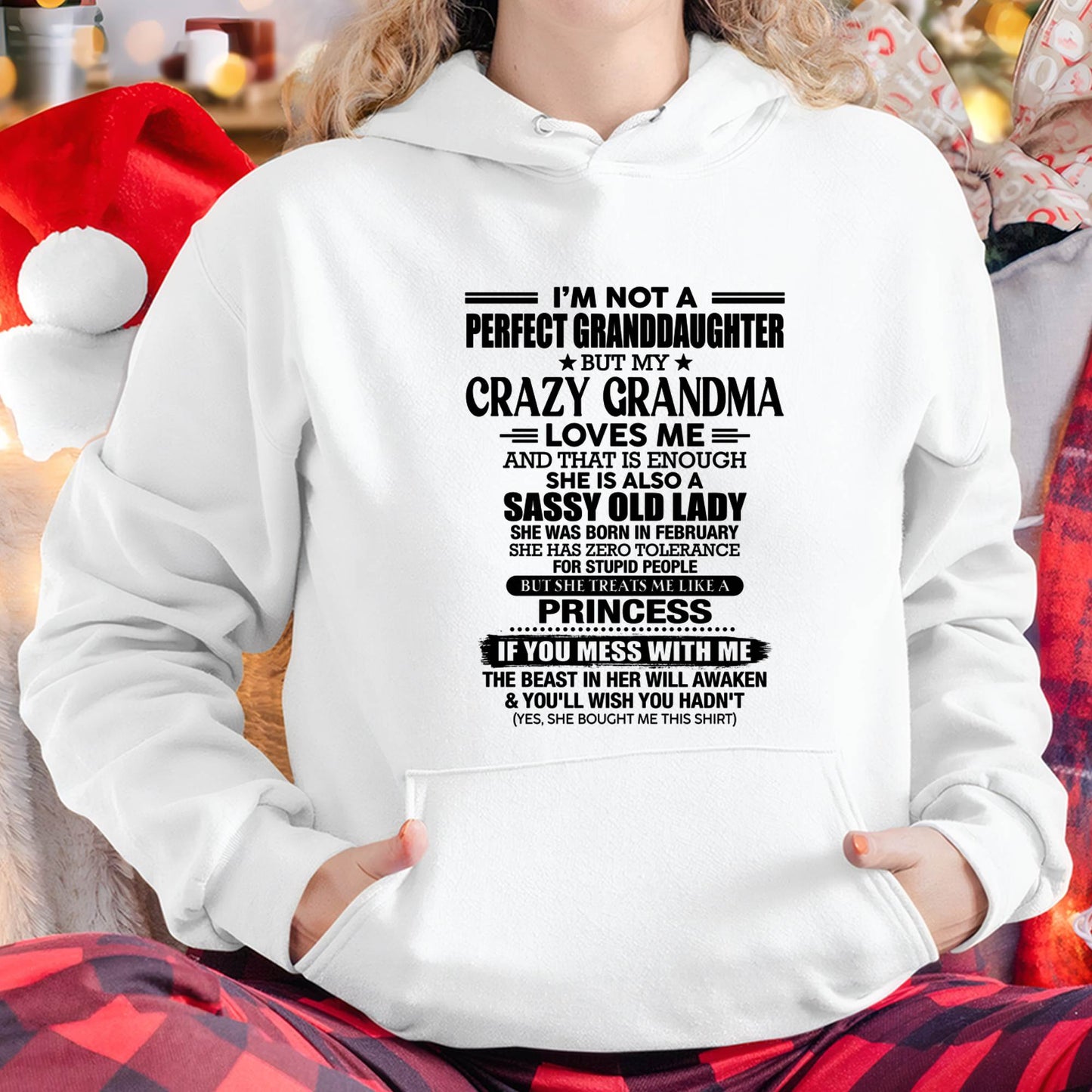 February Shirt, Sassy Old Lady Grandma, Gift From Grandma For Granddaughter-DUCK02 (SKU2607-189-02)