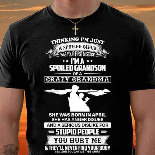 Spoiled by Grandma Shirt April Edition – From Grandma to Grandson ntnt04 (SKU-GMS2-04)