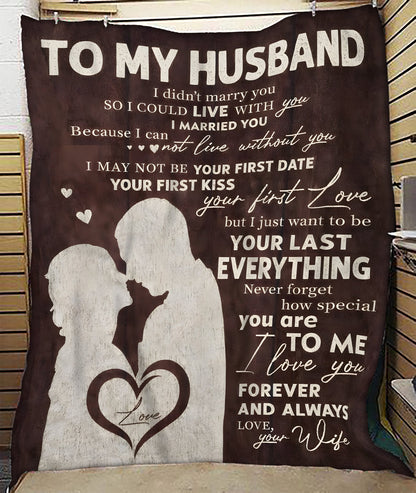 To My Husband Gift Blanket – From Wife With All My Heart