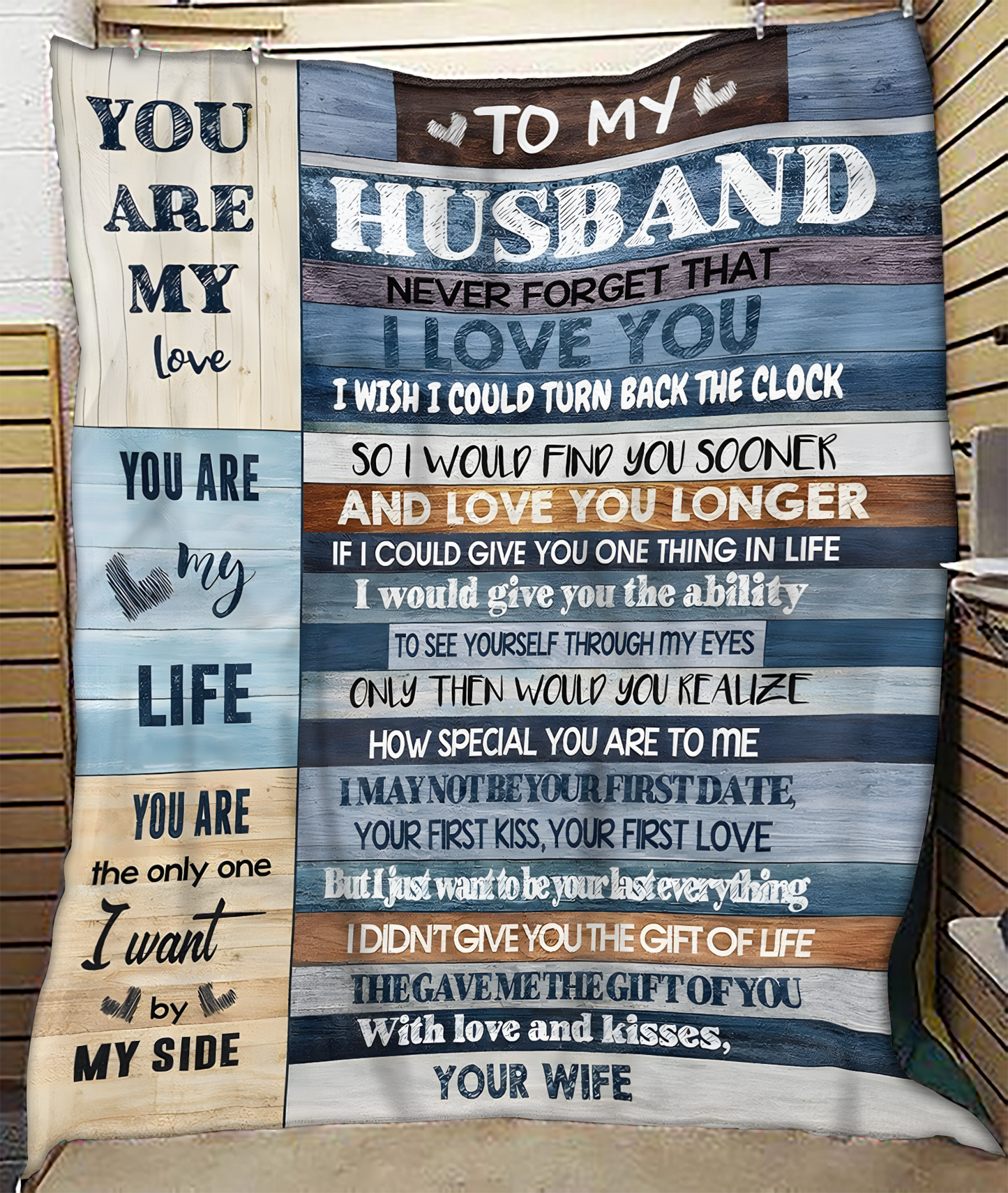 To My Husband Gift Blanket – From Wife With A Heart Full Of Love