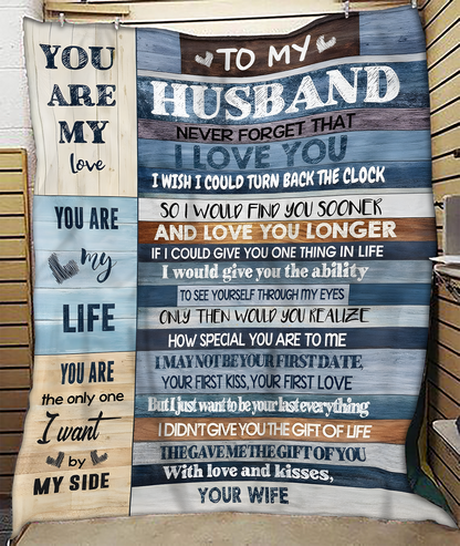 To My Husband Gift Blanket – From Wife With A Heart Full Of Love