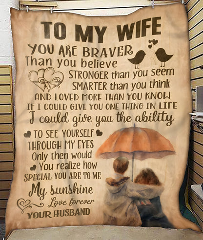 To My Wife Gift Blanket – Wrapped With Love From Your Husband (SKU26B-01153)