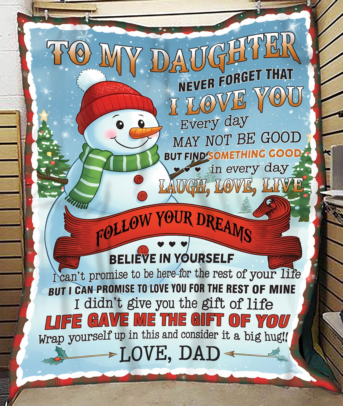 BLANKET FOR DAUGHTER – COMFORT & WARMTH CHRISTMAS GIFT FROM DAD  Sherpa Fleece Quilt Blanket NTTD00