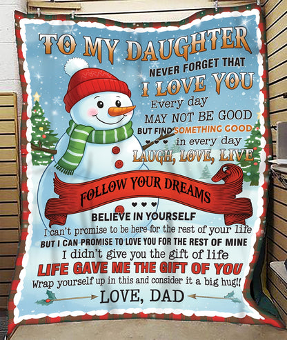 BLANKET FOR DAUGHTER – COMFORT & WARMTH CHRISTMAS GIFT FROM DAD  Sherpa Fleece Quilt Blanket NTTD00