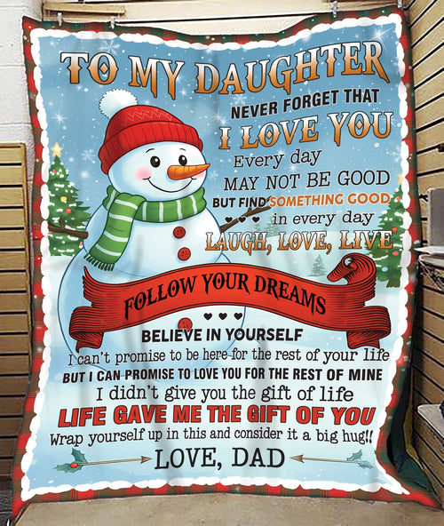 BLANKET FOR DAUGHTER – COMFORT & WARMTH CHRISTMAS GIFT FROM DAD  Sherpa Fleece Quilt Blanket NTTD00