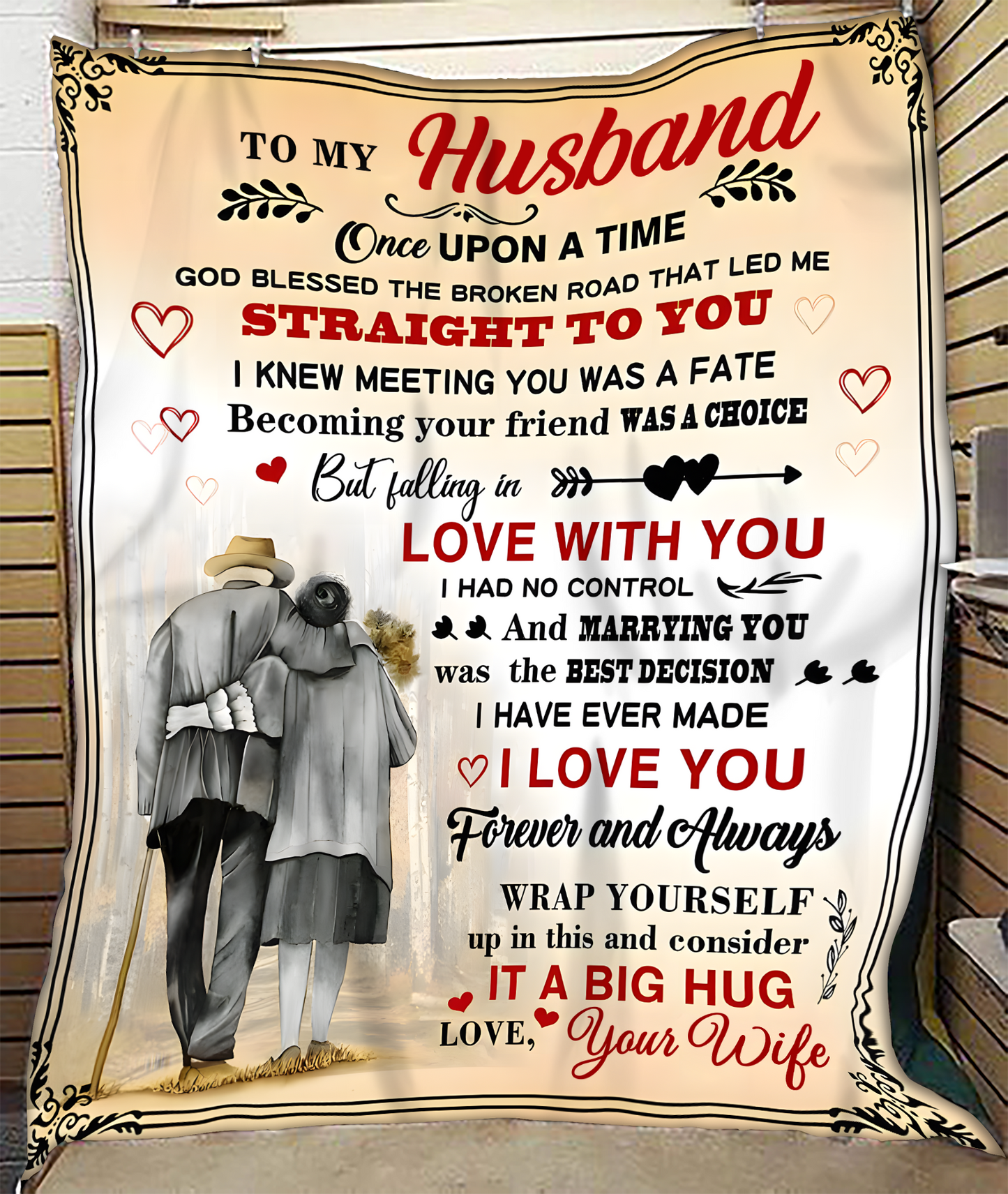 To My Husband Blanket – A Love That Feels Like Home From Wife (SKU26B-01310)