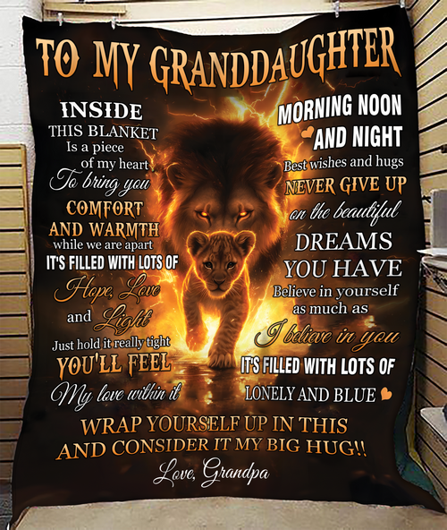 To My Granddaughter Blanket – Wrapped In Love From Grandpa (SKUB12-87)
