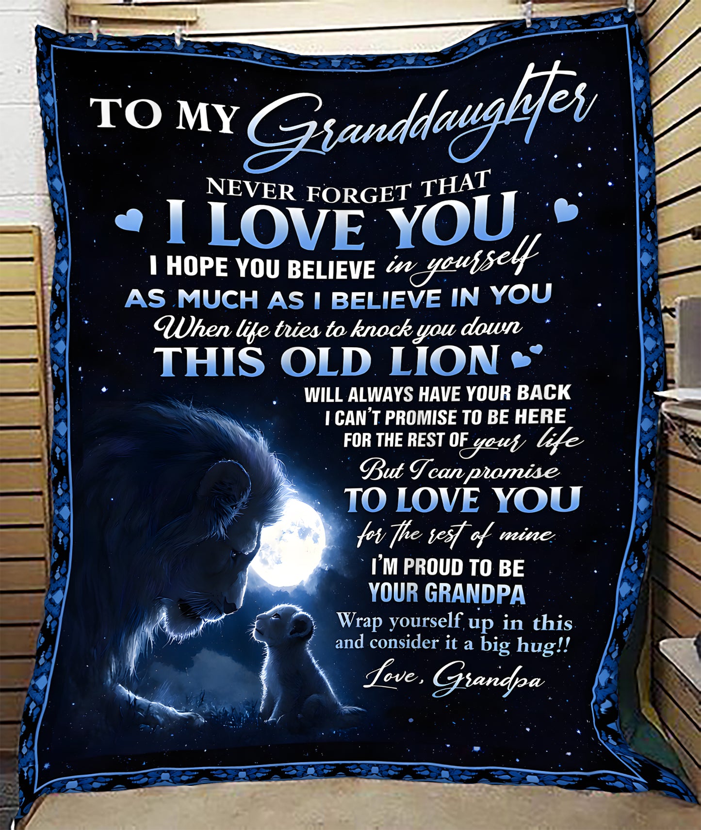 To My Grandaughter Blanket – Wrapped In Love From Granpa(SKU2603-149)