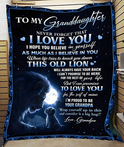 To My Grandaughter Blanket – Wrapped In Love From Granpa(SKU2603-149)