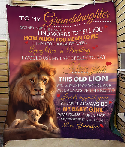 Special Gift For Your Granddaughter Blanket - From Grandpa (SKUB11-83)