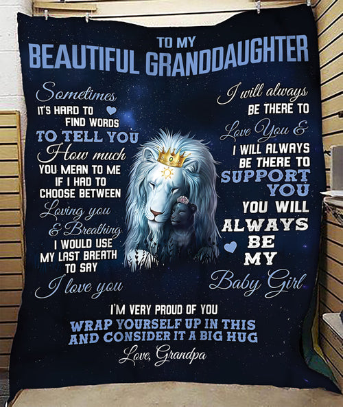 Special Gift For Your Granddaughter Blanket - From Grandpa (SKUB10-175)