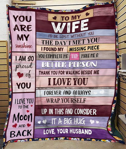 To My Wife Gift Blanket – From Husband With Forever Love