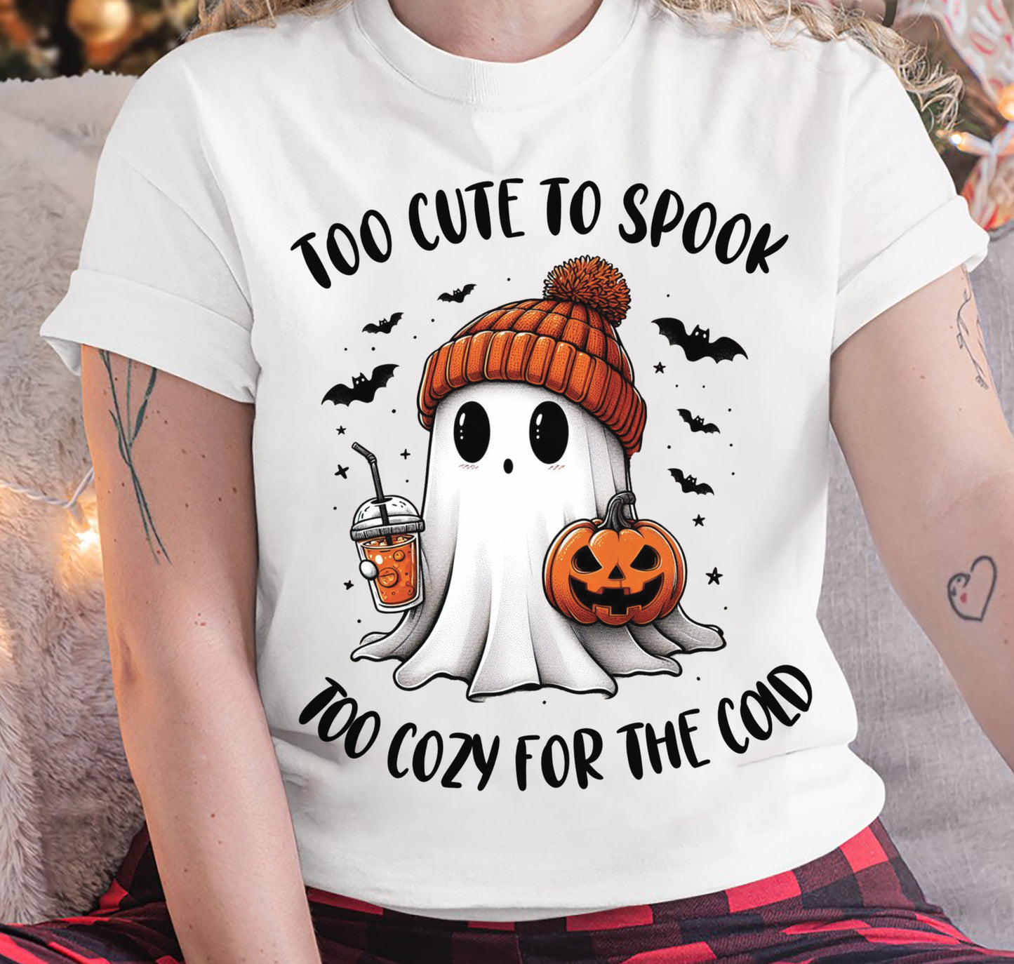 Too Cute To Spook Too Cozy For The Cold - T Shirt For Woman - ntnt (SKU09-50)