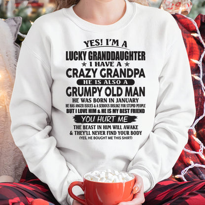 JANUARY - LUCKY GRANDDAUGHTER OF CRAZY GRANDPA - PERFECT GIFT FOR YOUR GRANDDAUGHTER FROM GRANDPA - DTSM01 (SKU10-150-01)