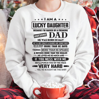 May - Lucky Daughter of Awesome Dad - Perfect Gift For Daughter From Dad - ntnt05 (SKU08-47-05)
