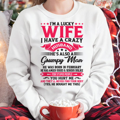 FEBRUARY - TO MY WIFE - I'M A LUCKY WIFE - GIFT FROM HUSBAND - ntnt02 (SKU10-136-02)