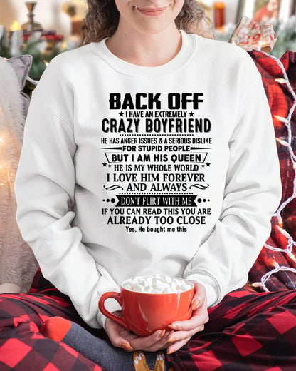 Back Off I Have An Extremely Crazy Boyfriend - - Gift For Wife From Husband - ntnt00 (SKUT-BACKOFF-00)