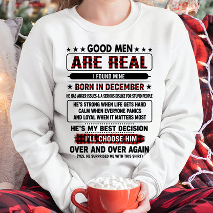 December Good Men Are Real Shirt – From Husband – NTNT12 - (SKU2608-532-12)
