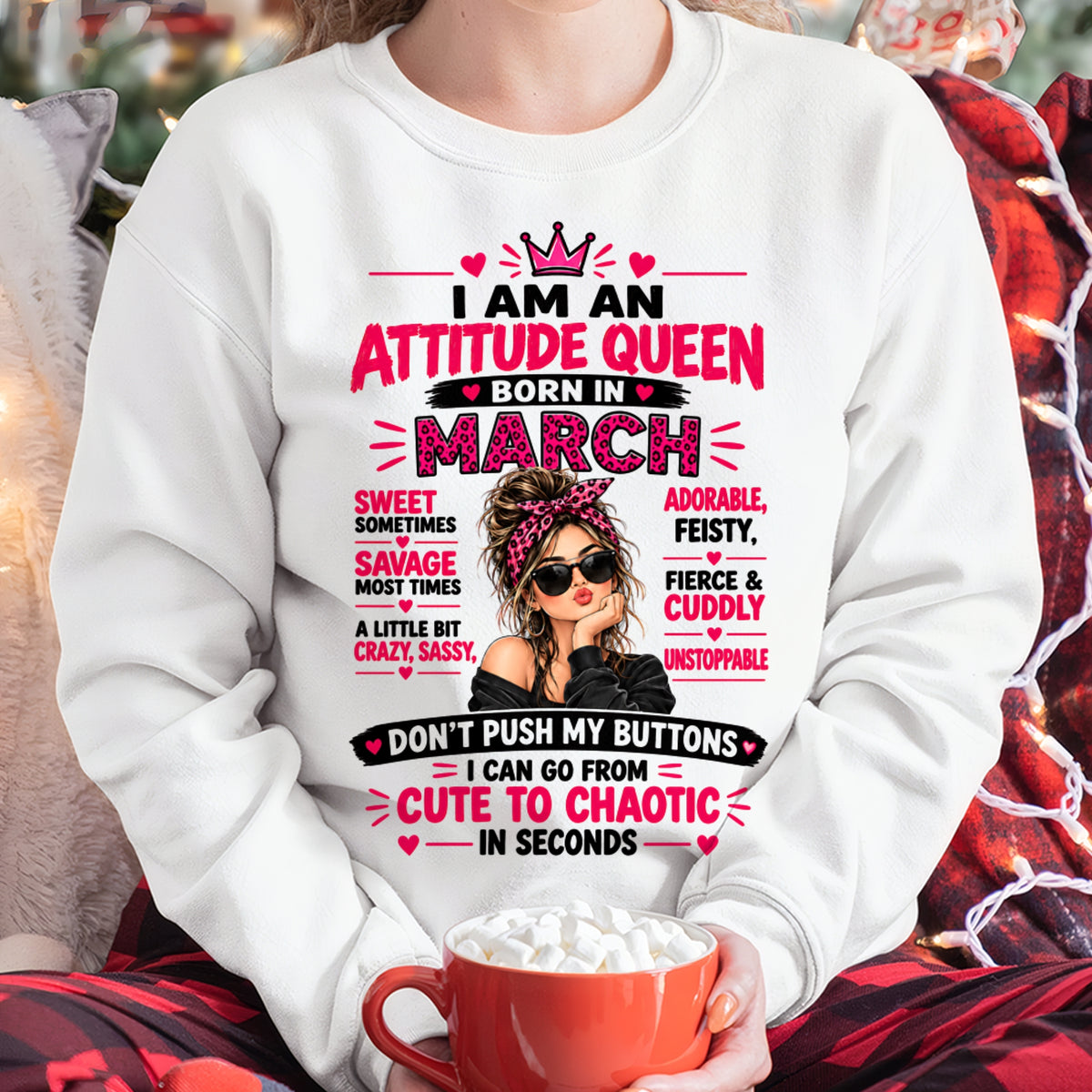 March Woman Shirt – Attitude Queen Sassy Girl T-Shirt, Funny Birthday Gift - FROM GIRL - NTNT03 - (SKU2609-177-03)