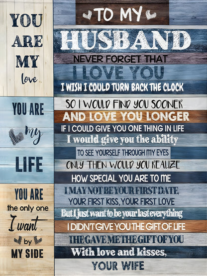 To My Husband Gift Blanket – From Wife With A Heart Full Of Love