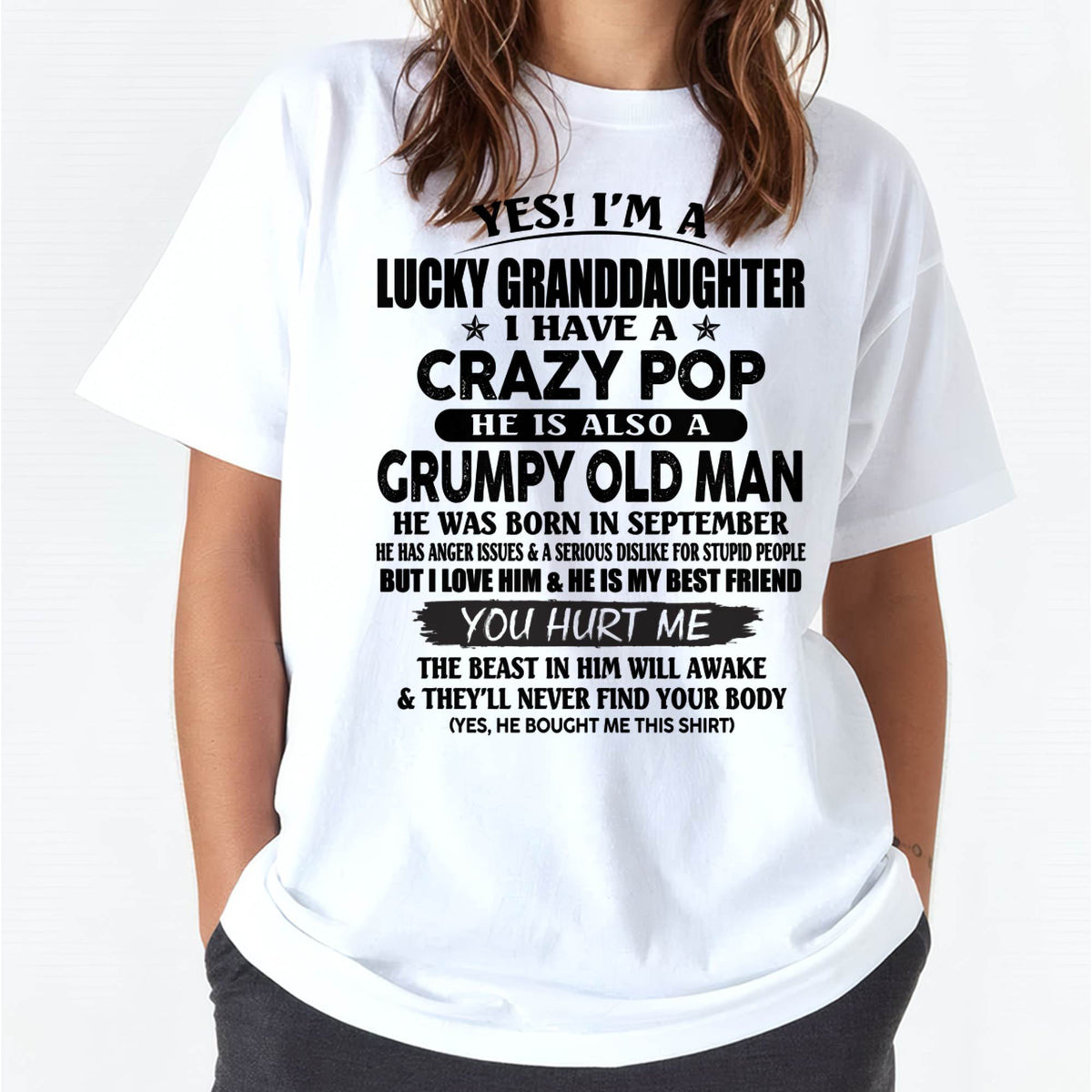 SEPTEMBER - LUCKY GRANDDAUGHTER OF CRAZY POP - PERFECT GIFT FOR YOUR GRANDDAUGHTER FROM POP - ntnt09 (SKU12-39-09)