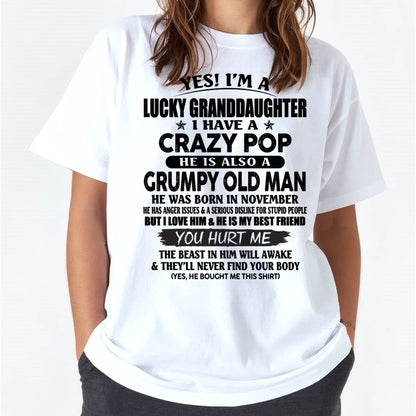 NOVEMBER - LUCKY GRANDDAUGHTER OF CRAZY POP - PERFECT GIFT FOR YOUR GRANDDAUGHTER FROM POP - ntnt11 (SKU12-39-11)