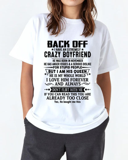 November - Back Off I Have An Extremely Crazy Boyfriend - Gift For Wife From Husband - ntnt11 (SKUT-BACKOFF-11)