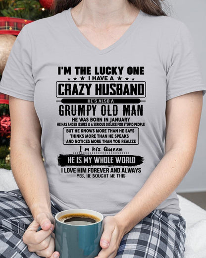 January - I am Lucky One I Have A Crazy Husband - Gift for Wife From Husband - ntnt01 (SKUT-LUCKYONE-01)