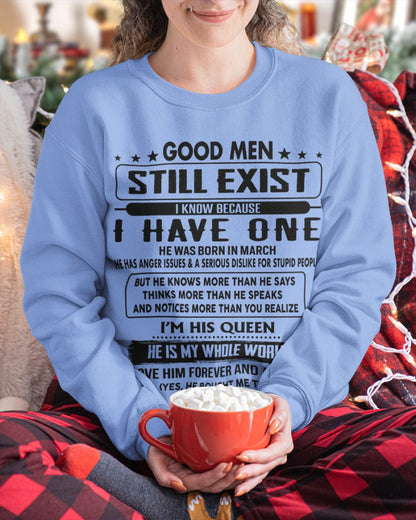 March - Good men Still Exist - gift for your girlfriend, wife from Husband - ntnt03 (SKU-GM-03)