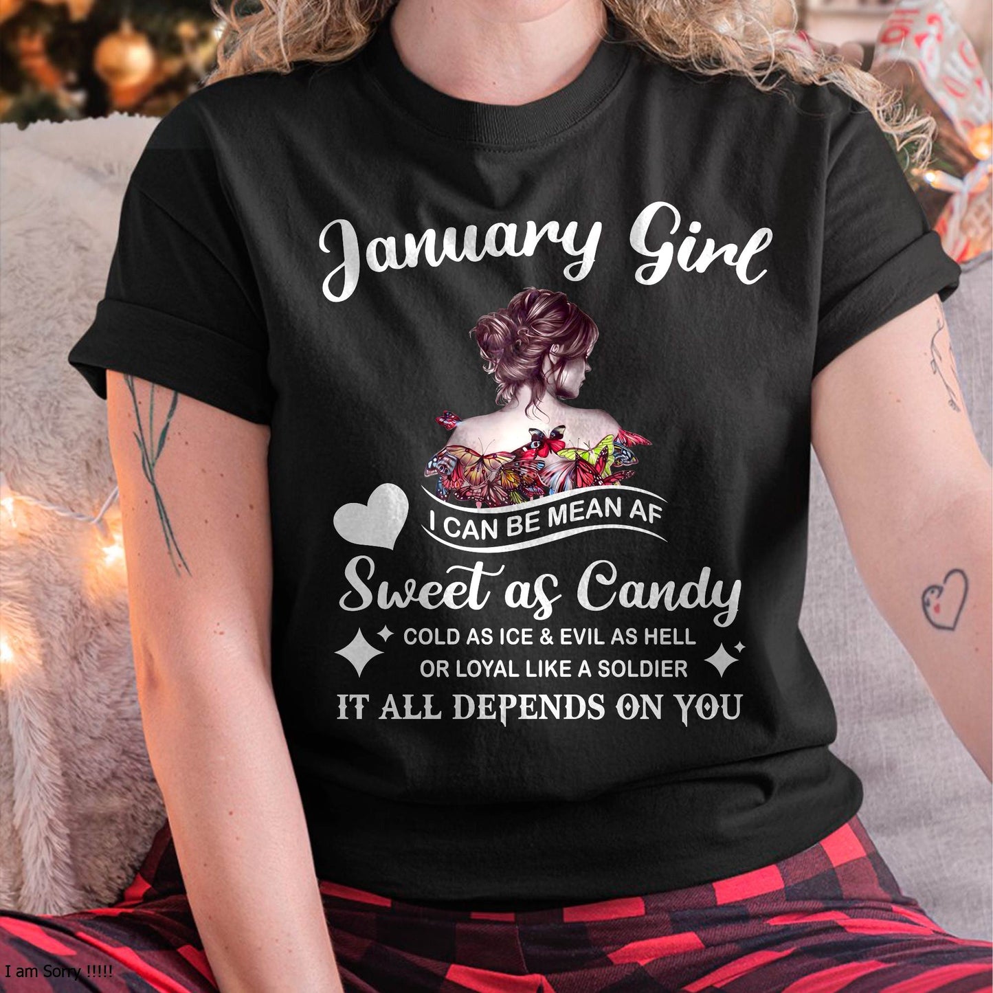 January Girl T-Shirt – Sweet As Candy, Cold As Ice - Birthday Gift for Women - ntnt01 (SKU26T-01-38-01)