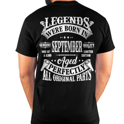 LEGENDS WERE BORN IN SEPTEMBER - T-SHIRT FOR MAN - ntnt09 (SKU08-37-09)