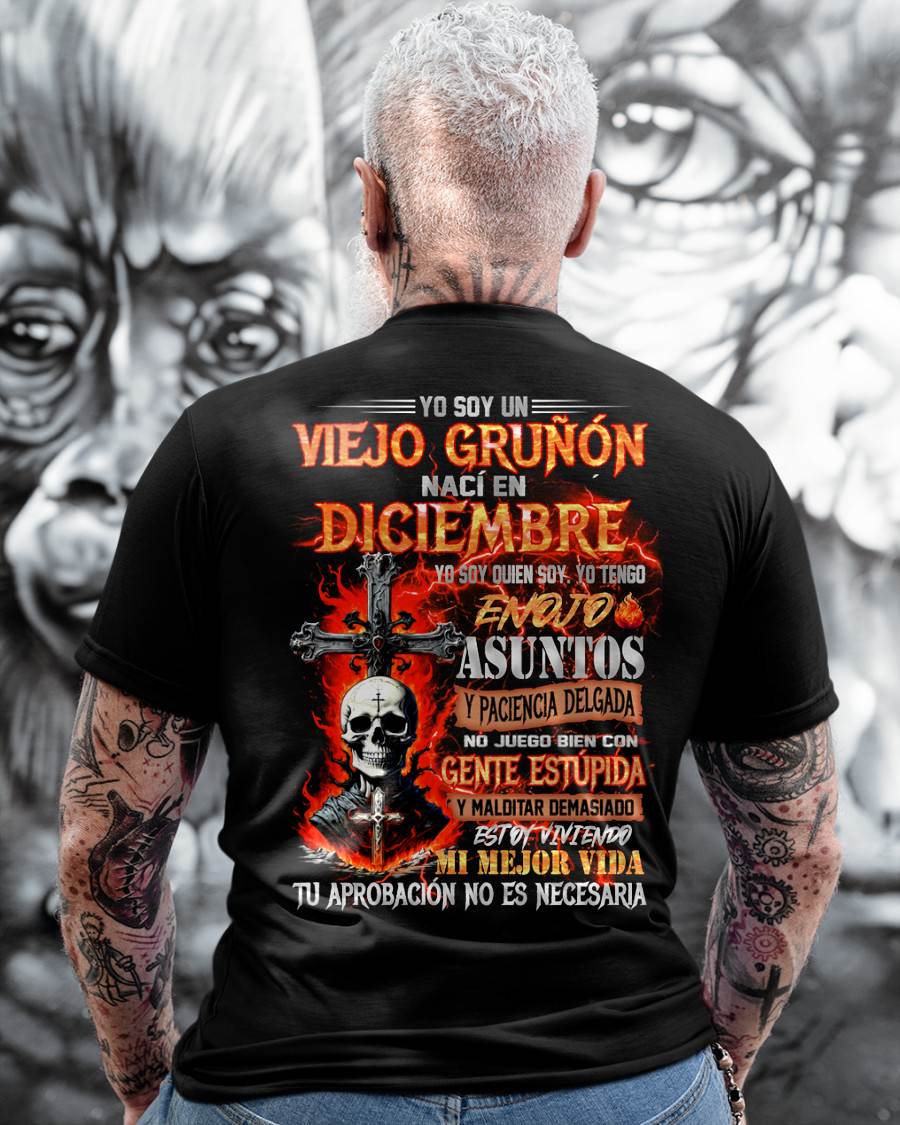 Diciembre - Viejo Gruñón - Camiseta Divertida de Calavera con Problemas de Ira - Regalo Perfecto Para Ti - ntnt12 (SKU26T-01203-12)